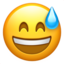 sweat smile-smiling face with open mouth and cold sweat